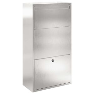 vidaXL Csomagz&aacute;r&oacute; doboz z&aacute;rral Ez&uuml;st 44 x 22 x 82 cm Rozsdamentes ac&eacute;l