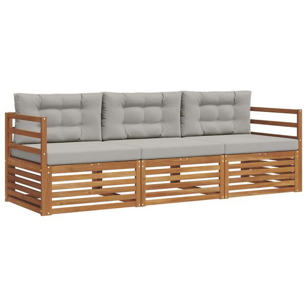 vidaXL K&uuml;lt&eacute;ri kanap&eacute; szett 3 pcs Term&eacute;szetes &eacute;s Vil&aacute;gossz&uuml;rke