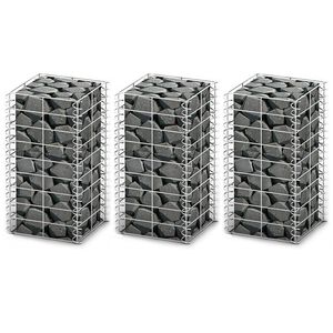 vidaXL 3 db gabion kos&aacute;r horganyzott dr&oacute;tb&oacute;l 25 x 25 x 50 cm