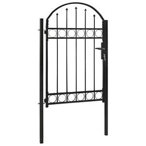 vidaXL fekete ac&eacute;l ker&iacute;t&eacute;skapu ASSEN &iacute;ves tetejű 102 x 150 cm