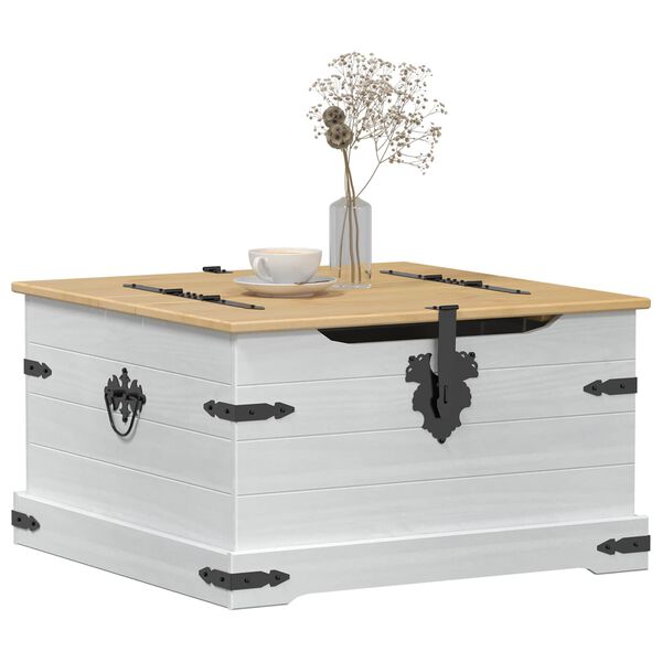 vidaXL storage box polcokkal Feh&eacute;r 78 x 78 x 45 cm T&ouml;m&ouml;r fenyőfa