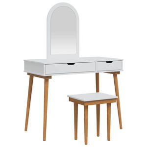vidaXL Sminkasztal K&eacute;szlet FAUSKE 3 pcs Feh&eacute;r 100 x 50 x 143 cm