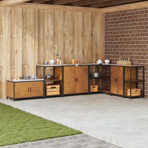 vidaXL Konyhai T&aacute;rol&aacute;s polcokkal ajt&oacute;val Rozsd&aacute;s 60 x 50 x 92 cm Ac&eacute;l