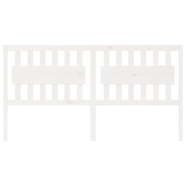 vidaXL feh&eacute;r t&ouml;m&ouml;r fenyőfa &aacute;gyfejt&aacute;mla 185,5 x 4 x 100 cm