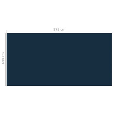 vidaXL fekete és kék napelemes lebegő PE medencefólia 975 x 488 cm