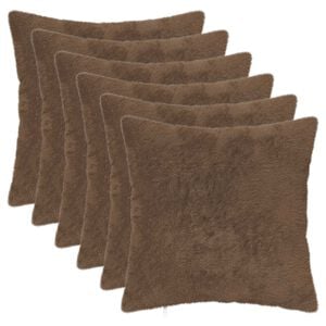 vidaXL P&aacute;rna huzat 6 db HEERLEN Vil&aacute;gos Barna 30 x 30 cm Műny&uacute;l Szőr