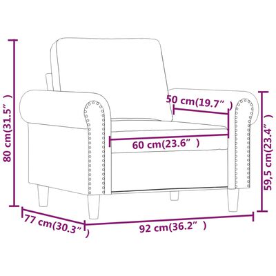 vidaXL bordó bársony kanapéfotel 60 cm