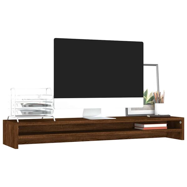 vidaXL barna t&ouml;lgy sz&iacute;nű szerelt fa monitor&aacute;llv&aacute;ny 100 x 24 x 13 cm