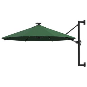 vidaXL z&ouml;ld fali napernyő LED-ekkel &eacute;s f&eacute;mr&uacute;ddal 300 cm
