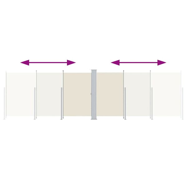 vidaXL krémszínű behúzható oldalsó napellenző 180 x 600 cm