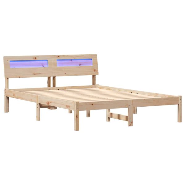 vidaXL &Aacute;gykeret fejt&aacute;ml&aacute;val Barna 135 x 190 cm T&ouml;m&ouml;r fenyőfa