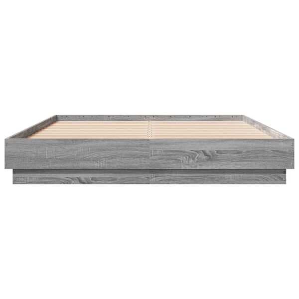 vidaXL sonoma tölgyszínű szerelt fa ágykeret 150 x 200 cm