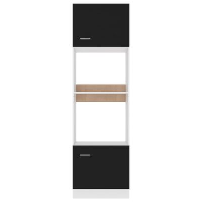 vidaXL fekete forgácslap mikrohullámú sütő szekrény 60 x 57 x 207 cm