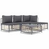 vidaXL 5 r&eacute;szes antracitsz&uuml;rke polyrattan kerti &uuml;lőgarnit&uacute;ra p&aacute;rn&aacute;kkal