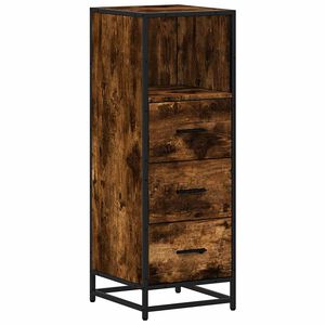 vidaXL f&uuml;st&ouml;s t&ouml;lgy sz&iacute;nű szerelt fa f&uuml;rdőszobaszekr&eacute;ny 35x37,5x100 cm