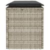 vidaXL világosszürke polyrattan kerti pad párnával 110x40x44 cm