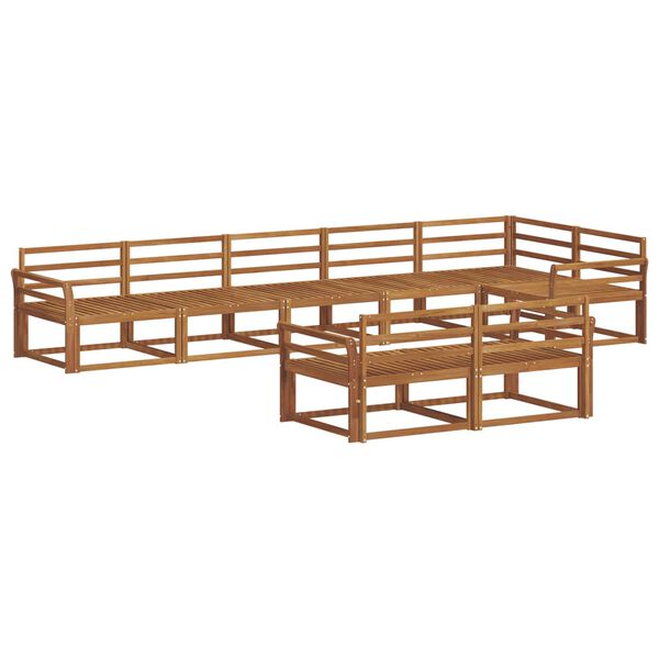 vidaXL K&uuml;lt&eacute;ri kanap&eacute; szett 8 pcs Term&eacute;szetes T&ouml;m&ouml;r Ak&aacute;cfa