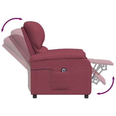 vidaXL bordó szövet dönthető elektromos szék