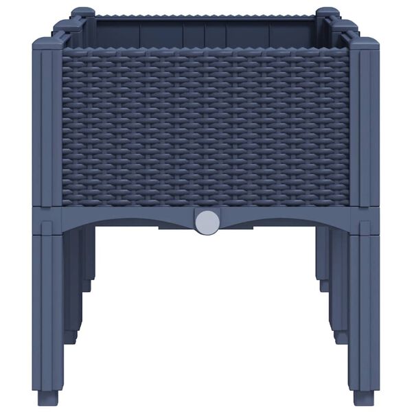 vidaXL kékszürke PP rácsos kerti ültetőláda 80 x 40 x 42 cm