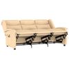 vidaXL 3 személyes krém mikroszálas szövet dönthető masszázsfotel
