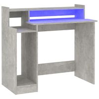 vidaXL betonszürke szerelt fa íróasztal LED-ekkel 97 x 45 x 90 cm