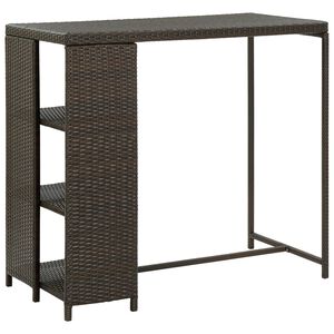 vidaXL barna polyrattan kerti t&aacute;rol&oacute;l&aacute;da 120 x 60 x 110 cm