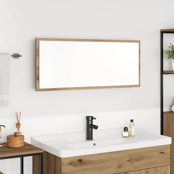 vidaXL T&uuml;k&ouml;r LED -es l&aacute;mp&aacute;kkal Artisan t&ouml;lgy 90 x 8,5 x 37 cm Faanyag