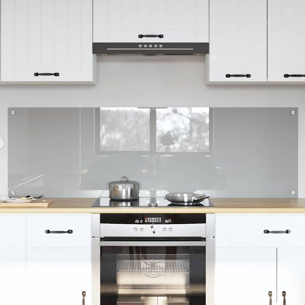 vidaXL Konyhai splashback 2 pcs Világosszürke 80 x 50 cm edzett üveg