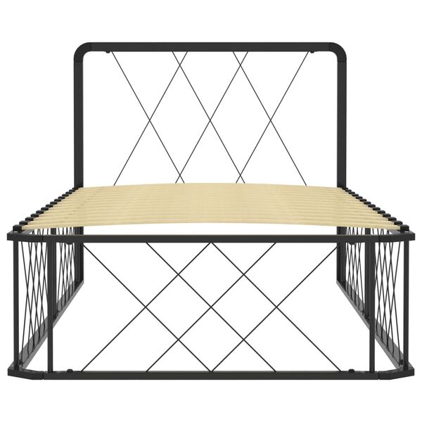 vidaXL fekete f&eacute;m &aacute;gykeret 90 x 200 cm