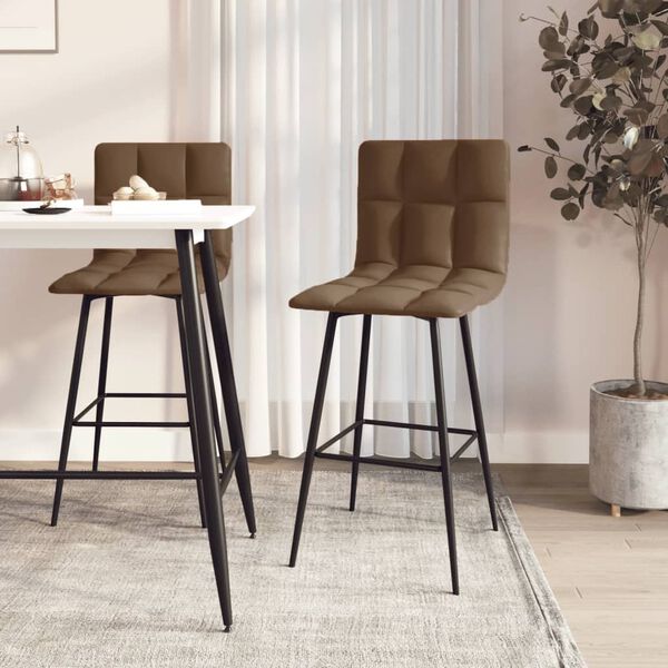 vidaXL 2 db sötétbarna műbőr bárszék