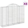 vidaXL 8 db &iacute;ves horganyzott vas gabion kos&aacute;r 200x30x140/160 cm