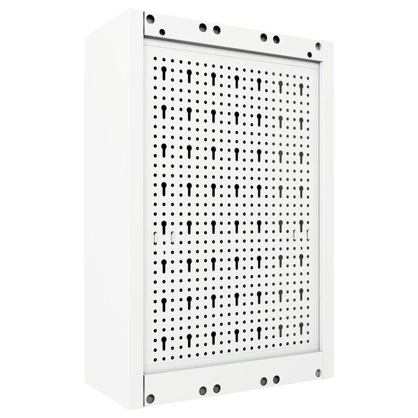 vidaXL szürke és fekete ipari stílusú fém fali szerszámos szekrény