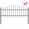 vidaXL Kerti Ker&iacute;t&eacute;s WOERDEN 7 db 170 x 115 cm Porsz&oacute;rt ac&eacute;l Sz&uuml;rke