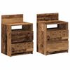 vidaXL 2 db antik fa sz&iacute;nű &eacute;jjeliszekr&eacute;ny 2 fi&oacute;kkal 40x33x60 cm