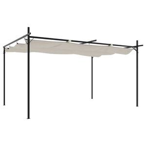 vidaXL kr&eacute;msz&iacute;nű pergola beh&uacute;zhat&oacute; tetővel 395 x 292 x 230 cm