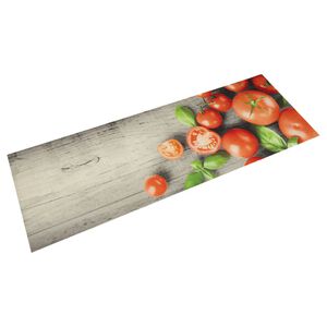 vidaXL moshat&oacute; paradicsommint&aacute;s b&aacute;rsony konyhaszőnyeg 45 x 150 cm