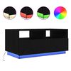 vidaXL fekete t&ouml;lgysz&iacute;nű doh&aacute;nyz&oacute;asztal LED-l&aacute;mp&aacute;kkal 90x49x40 cm