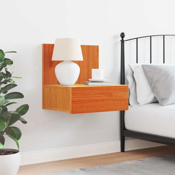 vidaXL Éjjeli asztal Faggyú barna 42 x 32,5 x 40 cm Tömör fenyőfa