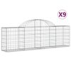 vidaXL 9 db &iacute;ves horganyzott vas gabion kos&aacute;r 200x30x60/80 cm
