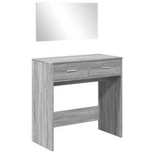 vidaXL sz&uuml;rke sonoma sz&iacute;nű f&eacute;s&uuml;lk&ouml;dőasztal t&uuml;k&ouml;rrel 80x39x80 cm