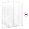 vidaXL 6 db &iacute;ves horganyzott vas gabion kos&aacute;r 200x30x220/240 cm