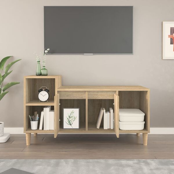 vidaXL sonoma tölgyszínű szerelt fa TV-szekrény 100x35x55 cm