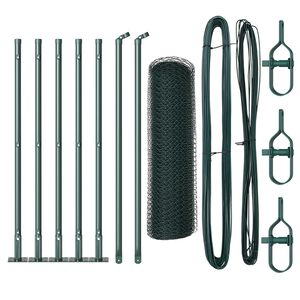 vidaXL Ker&iacute;t&eacute;soszlop Z&ouml;ld 10 x 0,4 m (13 mm h&aacute;l&oacute;) Ac&eacute;l &eacute;s PVC