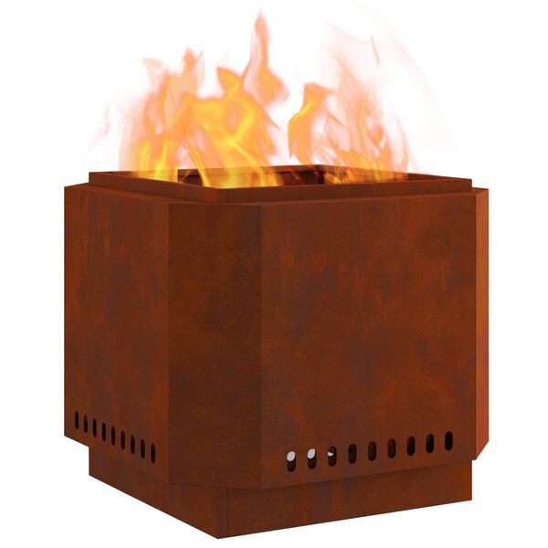 vidaXL F&uuml;stmentes Tűzhely Barna 58 x 58 x 51 cm Időj&aacute;r&aacute;s&aacute;ll&oacute; ac&eacute;l