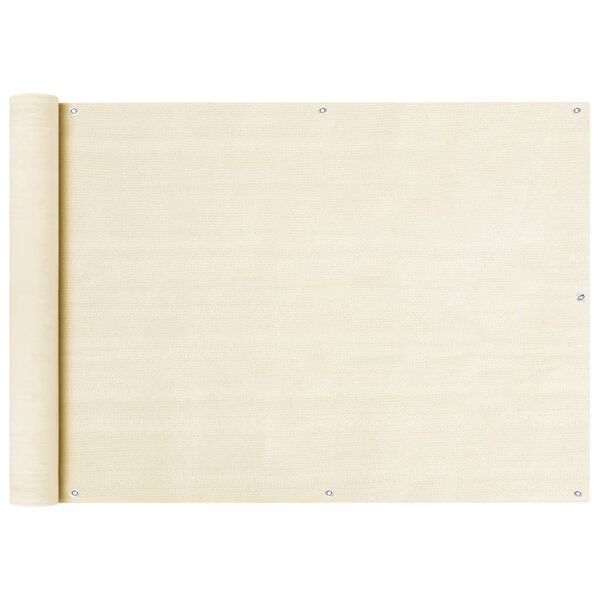 vidaXL krémszínű HDPE erkélytakaró 75 x 400 cm