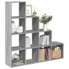 vidaXL 4 szintes sz&uuml;rke sonoma elv&aacute;laszt&oacute; k&ouml;nyvespolc 131,5x29x131,5cm