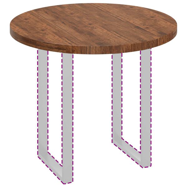 vidaXL Asztallap Vil&aacute;gos Barna &Oslash; 90 x 4 cm T&ouml;m&ouml;r T&ouml;lgyfa