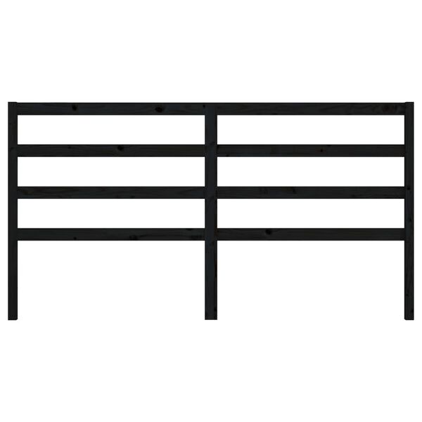 vidaXL fekete t&ouml;m&ouml;r fenyőfa &aacute;gyfejt&aacute;mla 206 x 4 x 100 cm