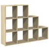 vidaXL 3 szintes sonoma t&ouml;lgy elv&aacute;laszt&oacute; k&ouml;nyvespolc 137,5x29x103,5 cm