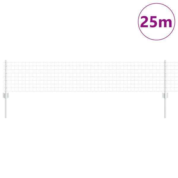 vidaXL Ker&iacute;t&eacute;s oszlopokkal Ez&uuml;st 0,4 x 25 m Ac&eacute;l
